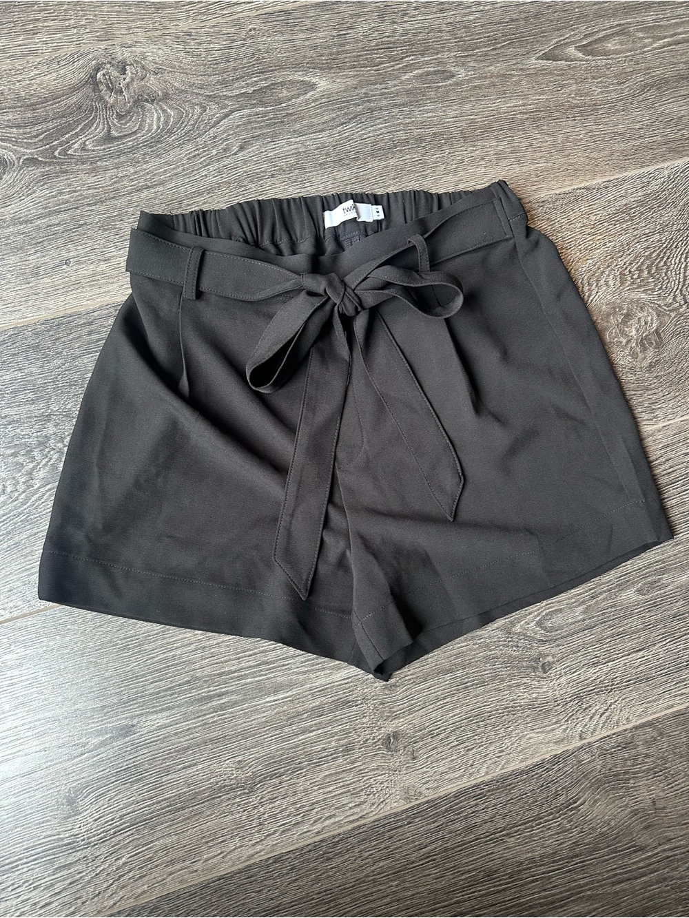twik Black High-Waist Crepe Tie-Front Shorts